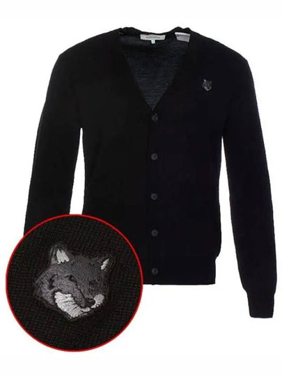 Bold Fox Head Patch Regular Cardigan Black - MAISON KITSUNE - BALAAN 2