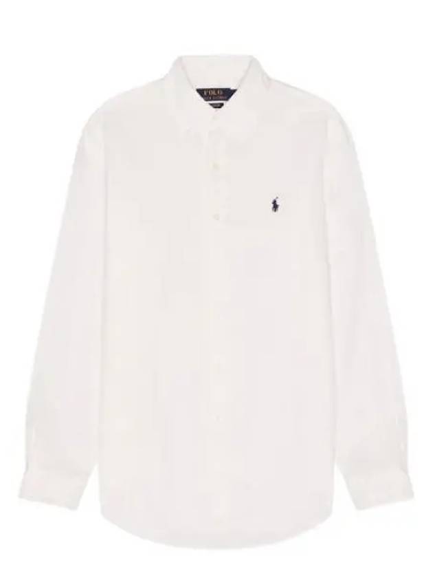 Embroidered Logo Pony Oxford Long Sleeve Shirt White - POLO RALPH LAUREN - BALAAN 2