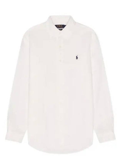 Embroidered Logo Pony Oxford Long Sleeve Shirt White - POLO RALPH LAUREN - BALAAN 2