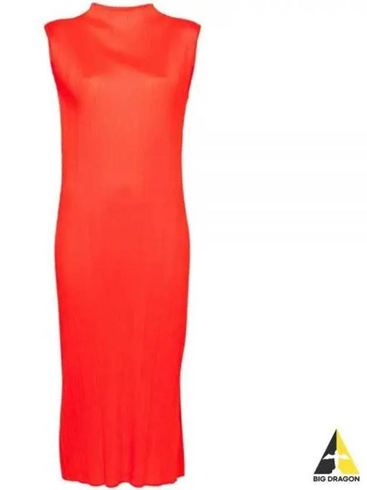 Pleated Tube Long Dress Red - ISSEY MIYAKE - BALAAN 2