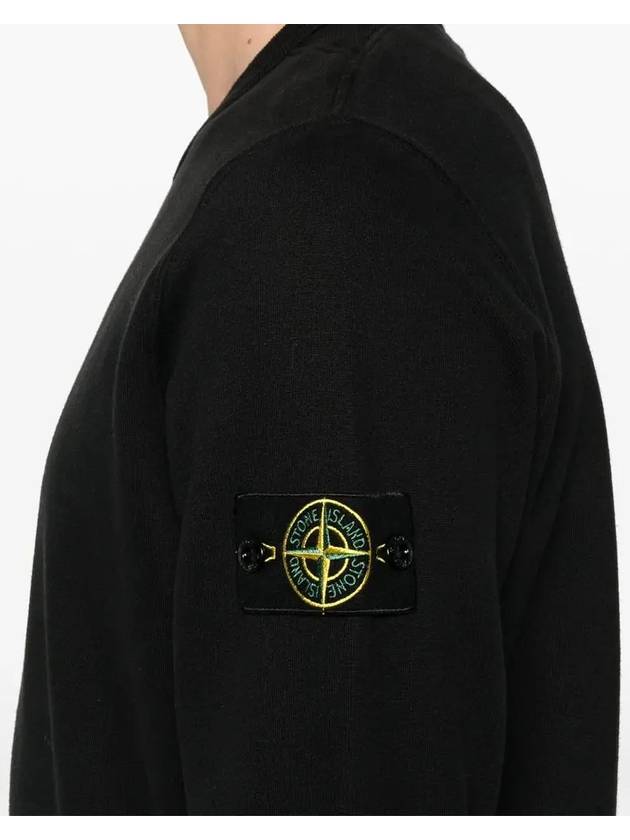 Wappen Patch Crew Neck Cotton Sweatshirt Black - STONE ISLAND - BALAAN 6