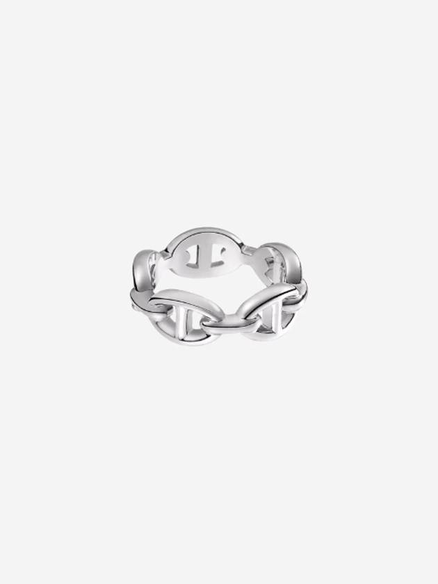 Small Chaine D'Ancre Enchainee Ring Silver - HERMES - BALAAN 3