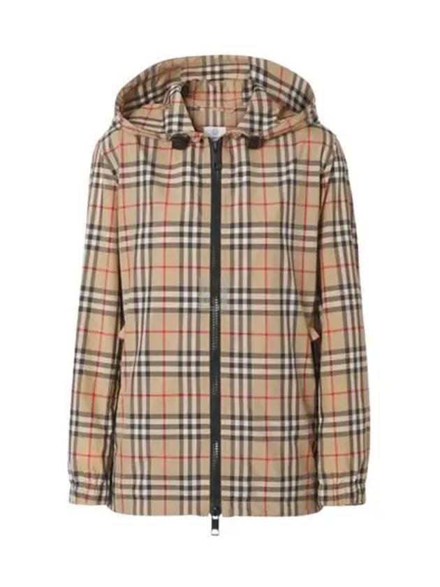 Check Hooded Jacket Archive Beige - BURBERRY - BALAAN 2