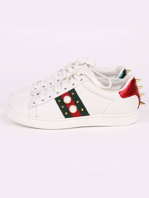 White Pearl Stud 35 Women s Sneakers - GUCCI - BALAAN 5