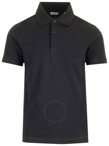 Burberry Logo Embroidered Straight Hem Cotton Polo Shirt, Size Medium - BURBERRY - BALAAN 1