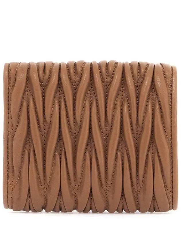 Matelasse Logo Nappa Leather Half Wallet Alabaster Pink - MIU MIU - BALAAN 4