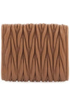 Matelasse Logo Nappa Leather Half Wallet Caramel - MIU MIU - BALAAN 4