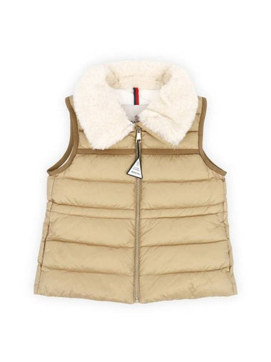 Kids Elisheba Logo Patch Vest Beige - MONCLER - BALAAN 1