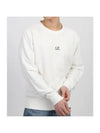 Light Fleece Logo Sweatshirt White - CP COMPANY - BALAAN 1