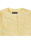 Panarea Henley Jumper Cotton Linen Knit Top Pineapple Sorbet - LORO PIANA - BALAAN 4