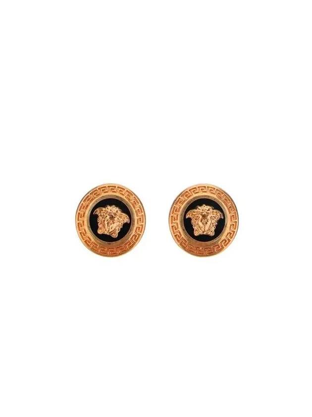 Greca Medusa Earrings Black Gold - VERSACE - BALAAN 1