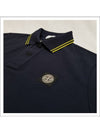 Men's Two Line Logo Patch PK Shirt Navy - STONE ISLAND - BALAAN.