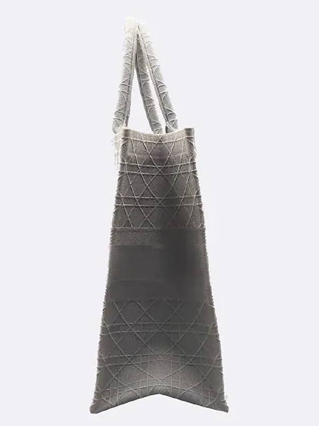 Gray color embroidered fabric book tote large bag - DIOR - BALAAN 2