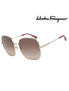 Eyewear Square Metal Sunglasses Brown - SALVATORE FERRAGAMO - BALAAN 2