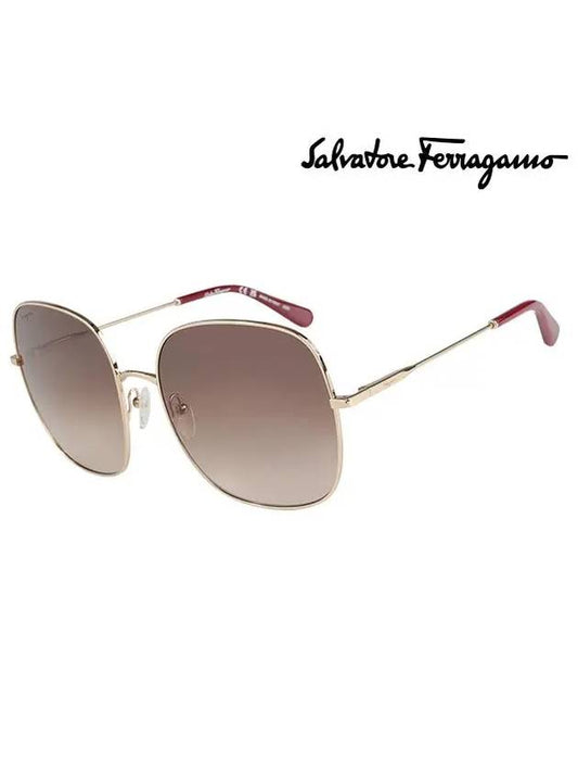 Eyewear Square Metal Sunglasses Brown - SALVATORE FERRAGAMO - BALAAN 2