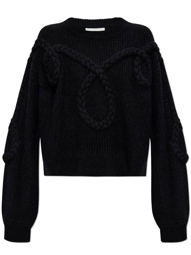 Munthe Sweater With Stitching, Women's, Black - MUNTHE - BALAAN 1