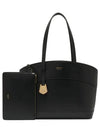 Charming Leather Canvas Tote Bag Black - SALVATORE FERRAGAMO - BALAAN 3