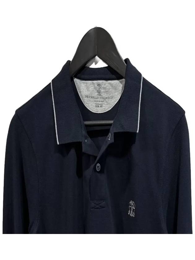 Logo Long Sleeve PK Shirt Dark Navy - BRUNELLO CUCINELLI - BALAAN.