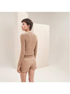 Do Re Boucle Cashmere V Knit Top Beige - HERMES - BALAAN 3