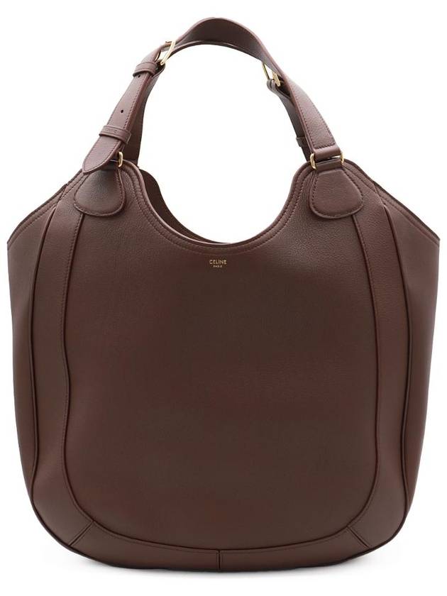 Women s Leather Mio Shopper Shoulder Bag Chestnut - CELINE - BALAAN 1