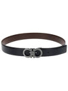 Double Gancini Reversible Leather Belt Black Auburn - SALVATORE FERRAGAMO - BALAAN 4