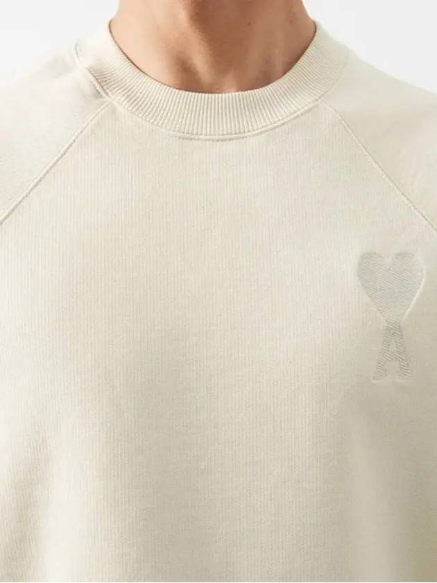 De Coeur Big Heart Logo Cotton Sweatshirt Sweatshirt Cream - AMI - BALAAN 3