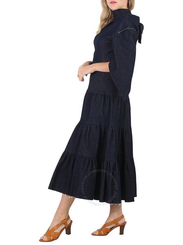 Chloe Ladies Denim Tiered Midi Dress, Brand Size 34 (US Size 0) - CHLOE - BALAAN 2