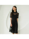 Agnes Short Sleeve Midi Dress Black - AME - BALAAN 4