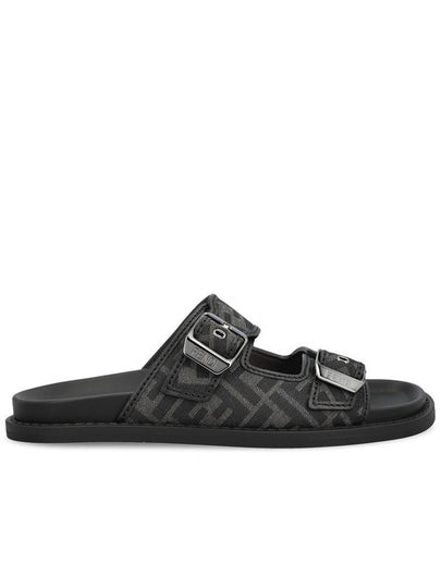 Men's Peel Jacquard Fabric Sandals Black - FENDI - BALAAN 2