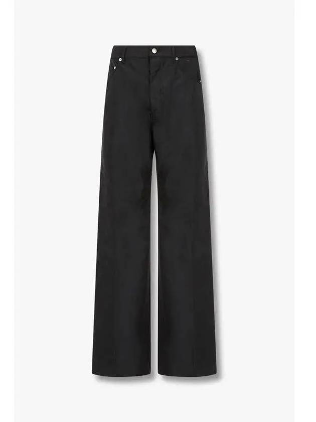 MEN Button Fly Glossy Poly Jeans Black - RICK OWENS - BALAAN 1