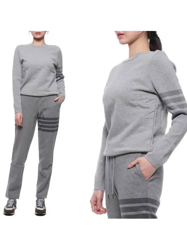 Women's Classic Loopback 4 Bar Crew Neck Sweatshirt Light Gray - THOM BROWNE - BALAAN 2