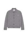 De Coeur Logo Wool Cardigan Heather Grey - AMI - BALAAN 2