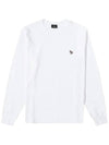 Zebra Logo Cotton Long Sleeve T-Shirt White - PAUL SMITH - BALAAN.