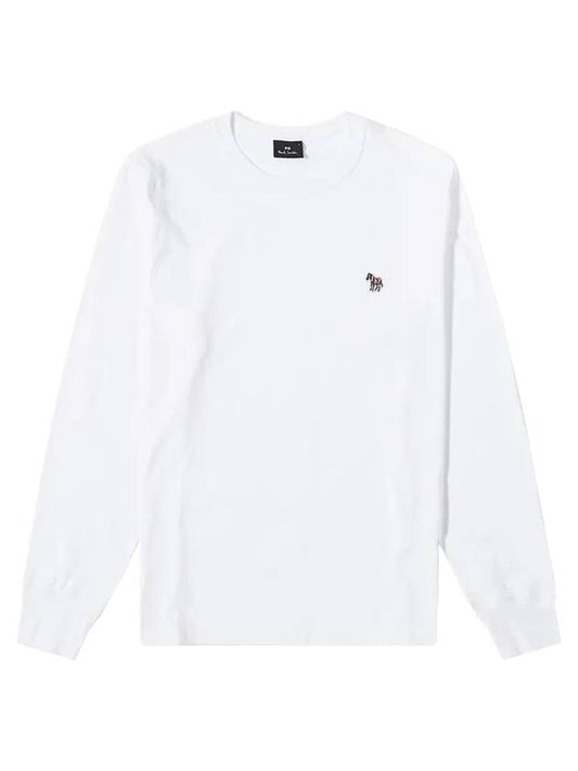 Zebra Logo Cotton Long Sleeve T-Shirt White - PAUL SMITH - BALAAN.