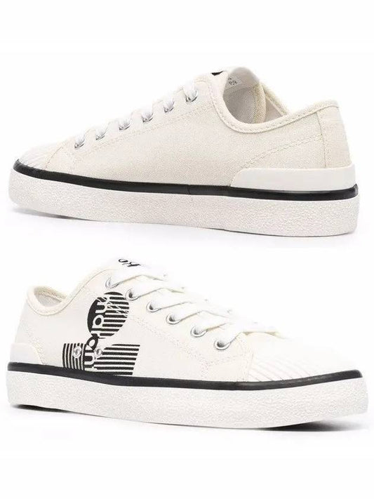 Vinqu Logo Canvas Low Top Sneakers Chalk - ISABEL MARANT - BALAAN.