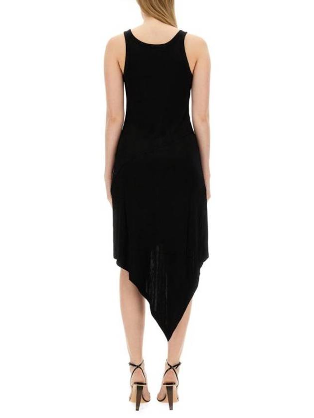 Jersey Scarf Hem Tank Mini Dress Black - HELMUT LANG - BALAAN 4