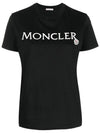 Embroidered Logo Cotton Short Sleeve T-Shirt Black - MONCLER - BALAAN 2