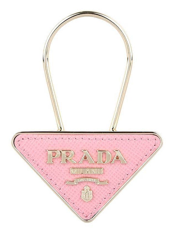triangle logo saffiano key ring pink - PRADA - BALAAN 1