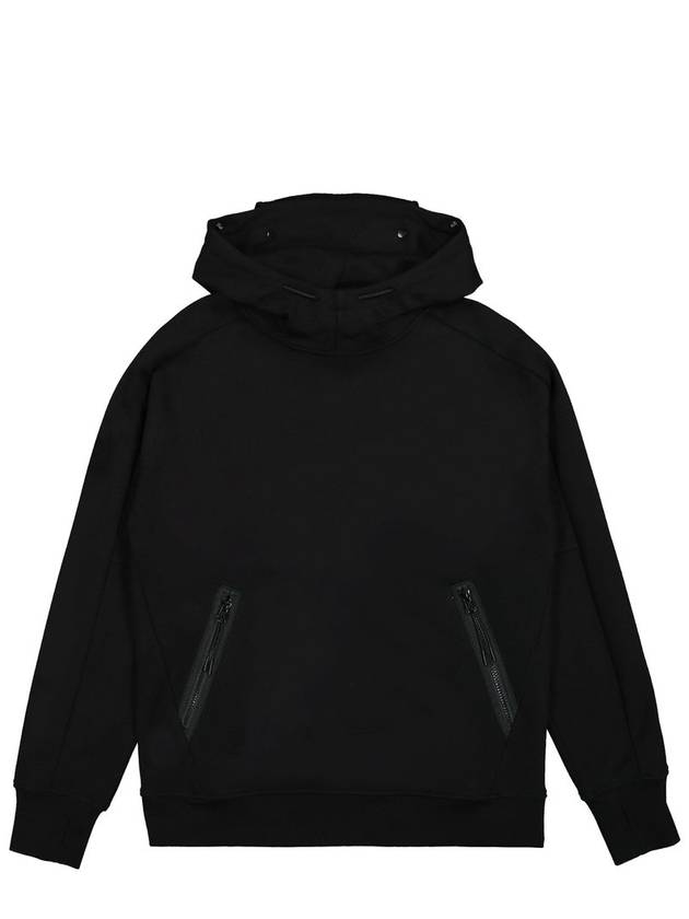 Diagonal Raised Fleece Goggle Hoodie Black - CP COMPANY - BALAAN 2