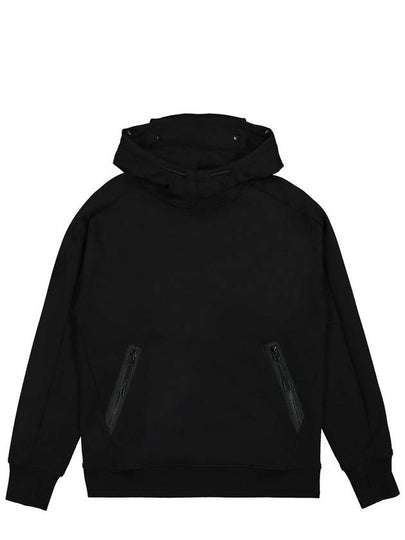 Diagonal Raised Fleece Goggle Hoodie Black - CP COMPANY - BALAAN 2