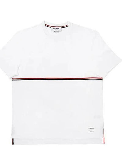 Midweight Jersey Short Sleeve T-Shirt White - THOM BROWNE - BALAAN 2