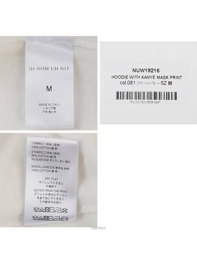 NUW19216 081 Kanye Mask White Hoodie - IH NOM UH NIT - BALAAN 7