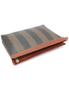 11808 PVC Pequin Stripe Brown Leather Clutch - FENDI - BALAAN 4