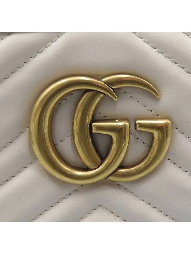 447632 White Leather GG Marmont Small Matelasse Chain Cross Bag - GUCCI - BALAAN 4