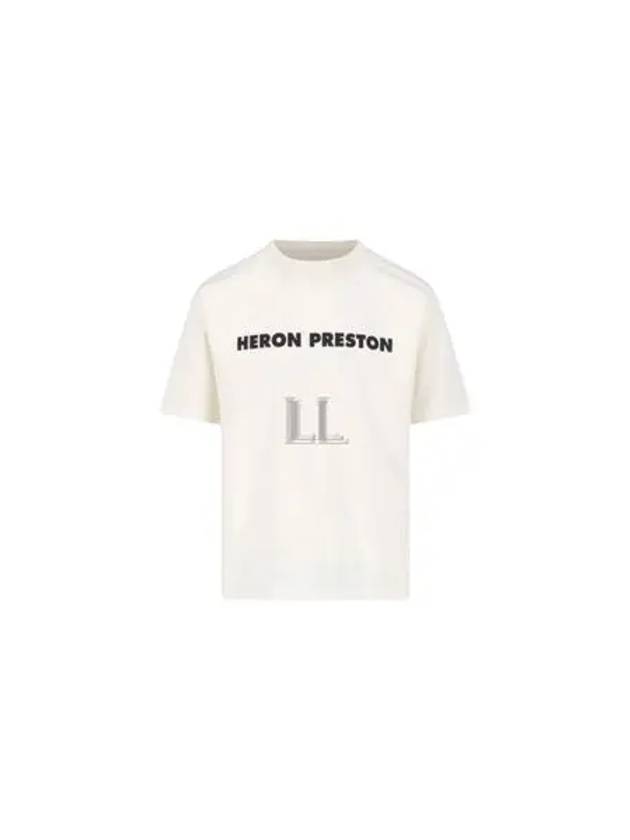 Logo Slogan Printed Short Sleeve T-Shirt White - HERON PRESTON - BALAAN 2