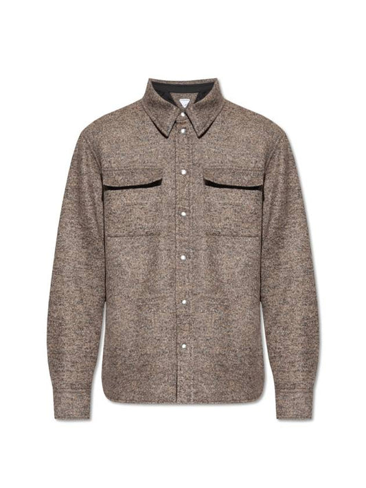 Wool Long Sleeve Shirt Brown - BOTTEGA VENETA - BALAAN 1