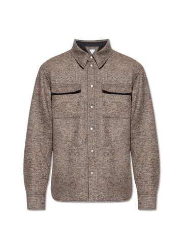 Wool Long Sleeve Shirt Brown - BOTTEGA VENETA - BALAAN 1