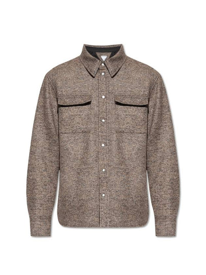 Wool Long Sleeve Shirt Brown - BOTTEGA VENETA - BALAAN 2