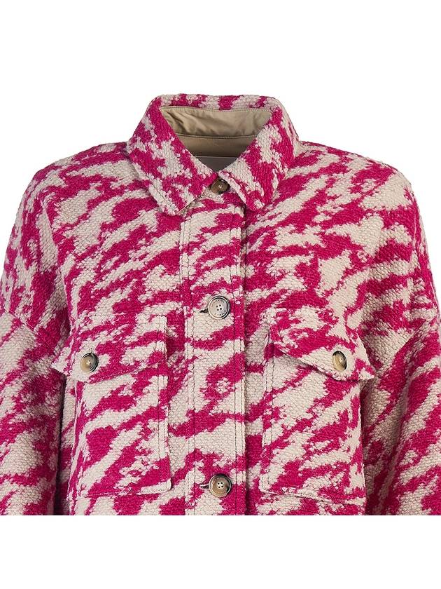 Women's Pontage Zebra Long Single Coat Pink - ISABEL MARANT - BALAAN 5