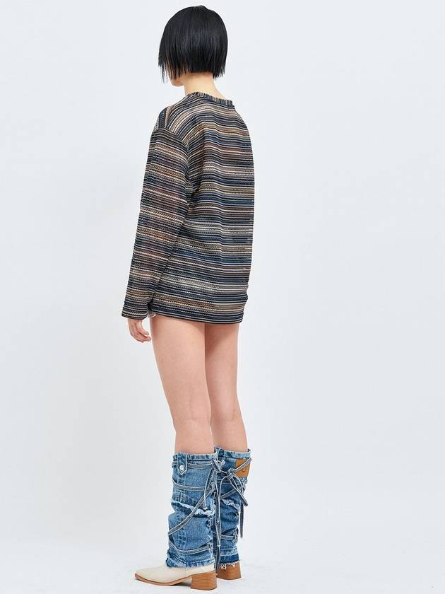 Seawear seethrough craft oversized knit pullover blue - C WEAR BY THE GENIUS - BALAAN 5